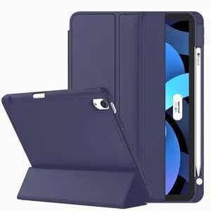 ZryXal iPad Air 11 Inch Case M3 2025 / M2 2024, iPad Air Case 5th Generation/4th Generation 2022/2020 10.9 Inch [Support Touch ID and Auto Wake/Sleep](Dark Blue)