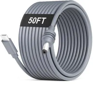 ADINEL Starlink Mini USB C to DC Power Cord, 50FT Starlink Mini Cable,Type C Input to DC 20V 5A Barrel Jack Cable Work with 100W PD Charger and PD Power Bank Waterproof 18AWG 15M
