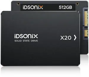 iDsonix 512GB 2.5'' SATA Internal SSD, SATA III 6GB/s Solid State Drive Up to 500MB/s, with 3D NAND Flash & Power Management, for Laptop and PC Desktop Increase Performance, X20