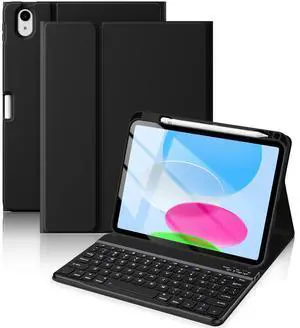 Beydoa for iPad 10th Generation Case with Keyboard 10.9 Inch- Magnetic Wireless Keyboard Case with Pencil Holder Stain Proof Folio Cover for iPad (A16) 11th Gen 11 Inch 2025/10th Gen 2022 - Black