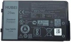 Hubei 7XNTR J7HTX 07XNTR FH8RW 0FH8RW Laptop Battery Replacement for Dell Latitude 12 7202 7212 7220 Rugged Extreme Tablet Series (7.4V 26Wh 3420mAh)