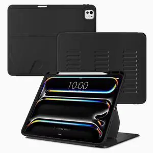 VIKESI Case for iPad Pro 13-inch M4 Model (2024 Release), Multiple Angles Magnetic Stand Cover, Shockproof Soft Back with Pencil HolderSupport Auto Sleep/Wake, Black