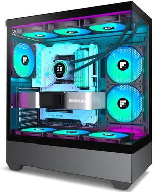 FOIFKIN PC Case - Pre-Installed 6 PWM ARGB Fan, ATX Mid-Tower Gaming PC Case,Type-C, FOIFKIN (Black, F1)