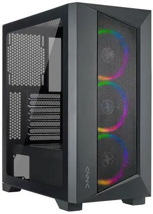 AZZA CSAZ-460A Octane A ATX Mid Tower Gaming Case, Black