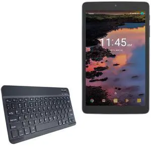 BoxWave Keyboard Compatible with Alcatel A30 8 - SlimKeys Bluetooth Keyboard, Portable Thin with Chiclet-Style Keys - Jet Black
