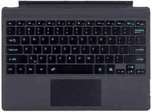 Zoof Type Cover for Microsoft Surface Pro 7+ / Pro 7 / Pro 6 / Pro 5 / Pro 4 / Pro 3, 12.3 inch, Ultra-Slim Wireless 7 Color Backlit Tablet Keyboard with Multi Touchpad Bluetooch (Black with Backlit)