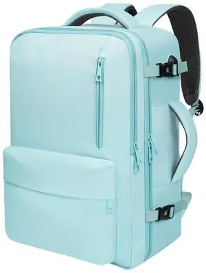 35L Travel Backpack | 180° All-Open Design | Multi-Pockets | Airline Approved Carry on |15.6 inch Laptop Compartment | USB Port |Perfect for Travel Business College Bookbags | For Men Women , Mint