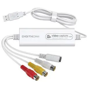 DigitPro VHS to DVD Wizard with USB Video Grabber, Video Capture Card, RCA to USB Converter, Hi8 Mini DV to DVD Converter for Tape Player Camcorder Camera PC TV, Windows Mac OS Compatible