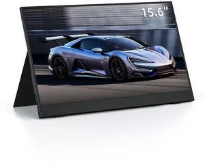 JSHIX Portable Monitor,15.6" FHD Monitor, HDMI USB-C IPS External, Built-in Dual Speakers Gaming for PC Phones