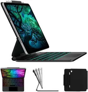 typecase Edge Keyboard Case for iPad 11th Gen A16 (2025) & 10th Gen 10.9" (2022)  Multi-Touch Trackpad, 11-Color Backlit Magic-Style Keyboard  Floating Magnetic Stand, Pencil Holder  Black