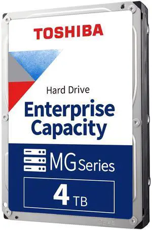 Toshiba 4TB Enterprise Internal Hard Drive  MG Series 3.5" SATA HDD for Server, Storage, 24/7 Operation, Hyperscale, Cloud (MG04ACA400E)