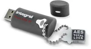 Integral 64GB Crypto-197 256-Bit Hardware Encrypted 3.0 USB Secure Flash Memory Drive - Certified to FIPS 197, Brute-Force Password Attack Protection & Rugged Double-Layer Waterproof Design