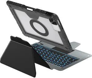 Nillkin 12.9 inch iPad pro case with Keyboard, Magic Keyboard for iPad Air 13 2024 and iPad Pro 12.9 (6th, 5th, 4th, 3rd Gen), Detachable Backlit Magnetic Keyboard Case, Slide Camera Cover, Black