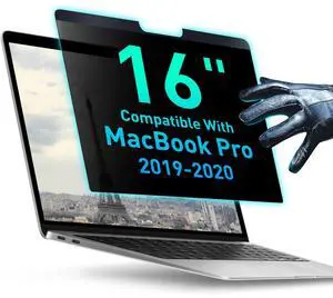 VINTEZ Removable Privacy Screen Compatible with MacBook Pro 16" 2019, 2020 | Easy On/Off Anti-Glare Laptop Screen Protector Filter Blue Light Blocking Filter