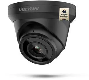 VIKYLIN 4K 8MP PoE IP Camera Outdoor, 4K PoE Turret Security Camera with Human Vehicle Detection, 2.8mm Lens, 98ft EXIR2.0 Night Vision,Built-in Mic, WDR, IP67, Blue Iris, NDAA Compliant, Black