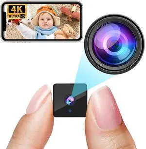 4K Wireless WiFi Camera,1800mAh Battery,Upgrade 4K Indoor WiFi Wireless Nanny Cam Home Security Cameras Tiny Office Secret Surveillance Cams with 100 Days Standby AI Human Detection Auto Night Vision
