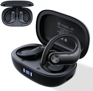 TREBLAB X3 Pro - Ultra Comfortable Earhooks, Pure-HD Sound, Punchy Bass, 145H Battery, Waterproof & Sweatproof Bluetooth Earbuds, Mics for Calls, True Wireless Earbuds for Sports Workout Running