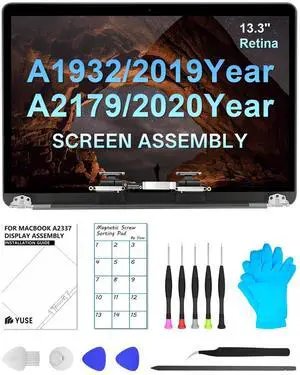 Replacement Screen 13.3" for MacBook Air Retina A1932 2019 Year / A2179 2020 Year (ModelEMC 3302 EMC 3184 MVFH2 MVFJ2 MWTJ2 MWH22) Full LCD Screen Display Assembly (Rose Gold)