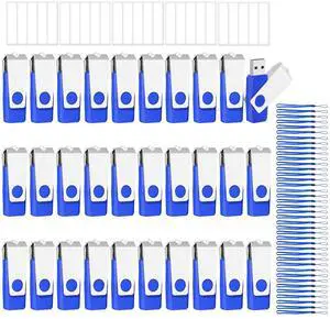 EASTBULL 50 Pack of Flash Drives Bulk 16GB USB 2.0 Flash Drives Pack USB Drives Bulk Thumb Drives in Bulk with 50 Strings (16 GB)