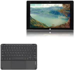 BoxWave Keyboard Compatible with Fusion5 FWIN232 Plus S1 - SlimKeys Bluetooth Keyboard with Trackpad, Portable Slim TouchPad - Jet Black