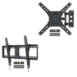 MOUNTUP Tilting TV Wall Mount for 37-75 Inches TVs & Full Motion TV Mount for 26-55 Inches TVs Bundle