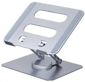 Vortex D086-Silver Laptop Stand Ultimate Cutting-Edge Durable Convenient Secure Cooling Aluminum 360-degree Effortlessly Rotating Innovative Design Comfort and Flexible(Silver)