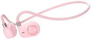 MeloAudio Kids Headphones, Open Ear, Kids Wireless Headphones with Microphone, Pink for Girls, Ultra-Light, Perfect for iPad, Tablet, Home, School, Travel, Sports