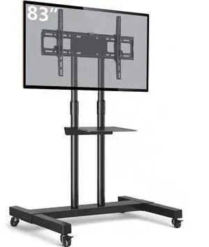 TAVR Furniture Mobile TV Stand Rolling TV Cart Floor Stand with Mount on Lockable Wheels Height Adjustable for 32-83 Inch TV Stand Flat Screen or Curved TVs Monitors Display Trolley Loading 110 lbs