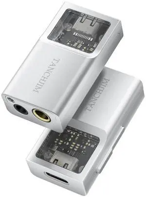 TANCHJIM Space HiFi All-in-one Small Tail Decoding Ear Amplifier Portable Decoding Ear Put 3.5mm&4.4mm Output Silver Color