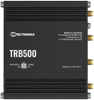Teltonika TRB500000000 Model TRB500 Industrial 5G Gateway; Speeds of up to 1 Gbps; Auto APN; 2x Inputs/Outputs; For use in Europe, Middle East, Africa, Oceania, Brazil; Not for use in USA