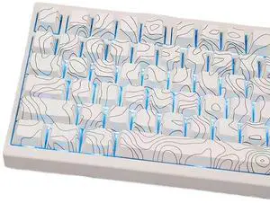131 Keys White Topographic Keycaps Cherry Profile Side Print PBT Keycaps Set Fit for 61/64/87/104/108 Cherry Mx Switches Mechanical Keyboard