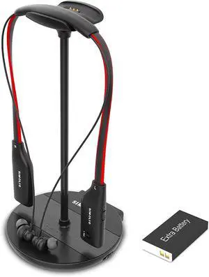 SIMOLIO Wireless Headphones for TV with Clear Dialog Mode & Transmitter/Charging Dock 2 in 1, 2.4G Wireless Earbuds for TV Listening, Boosted Vol & Spare Battery for Seniors, by-Pass, 100ft Range