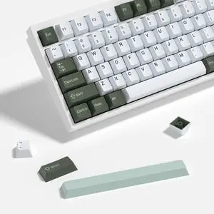 KBDiy Botanical PBT Double Shot Keycap Set,174 Keys Green Keycaps Cute Keycaps 60 Percent Cherry Profile Key caps for 61/64/68/84/87/100/104/108 Mechanical Keyboard