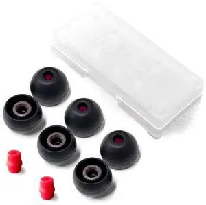 Final Audio Black+Black/Red Silicone Type E Eartips kit with Case and Nozzle Adaptor Compatible with AKG, Audio-Technica, Beats by Dre, Campfire Audio, Empire Ears, Shure, Sony, Westone (Large)