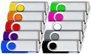 Swivel USB 2.0 16GB Flash Drive 10Pack USB Drive 16GB Pack of 10 USB Memory Stick Bulk - Portable Thumb Drive 16GB 10 Pack for Data Storage and File Sharing in Home & Office16GB USB Stick 1O Pack
