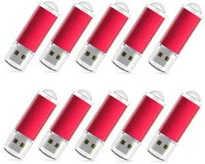 RAOYI 10 Pack 64GB USB Flash Drive USB 2.0 Memory Stick Thumb Drive Pen Drive Jump Drive-Red