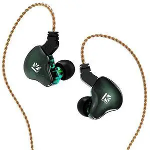 KBEAR KS2 iem, in Ear Monitor Headphones Hybrid 1BA 1DD Wired Earbuds Stereo Bass HiFi IEM Earphone Noise Cancelling High Resolution with Detachable Cable for Running Gaming Sport(Without Mic, Green)