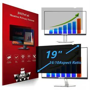 JiSiTeCai 19" Computer Privacy Screen Filter for 16:10 Widescreen Monitors - Premium Anti-Glare Computer Screen Cover: Anti-Glare - Anti-Scratch - UV & Blue Light Protection