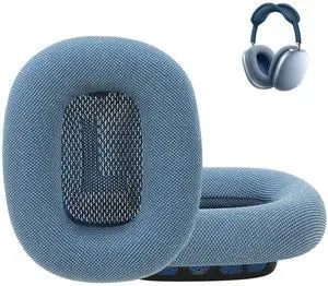 Earrock Ear Cushion Cover Compatible with Apple AirPods Max Headphones Replacement Fabric Ear Pad Covers with Memory Foam and Magnet Sky Blue Dark Blue