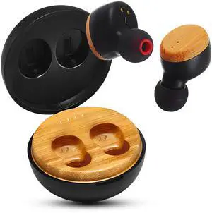 Symphonized Wooden True Wireless Earbuds Crisp Highs with Deep Bass, 35H Playtime of 3D Sound. Noise Cancelling with Microphone. Fast Charging for iPhone and Android Devices. Bluetooth 5.0