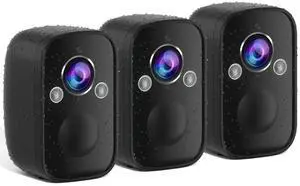 3PCs Security Cameras Wireless Outdoor, 5MP WiFi Security Camera for Home with AI Detection, Spotlight Siren, Battery Powered Camera with Color Night Vision, 2-Way Talk, Cloud/SD, Work with Alexa