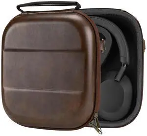Geekria Shield Headphones Case Compatible with Sony WH-CH720N/XB910N/1000XM5/1000XM4, Replacement Hard Shell Travel Carrying Bag with Cable Storage (Brown)