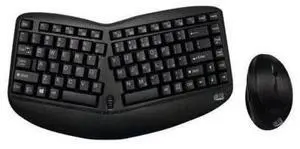 Adesso WKB-1150CB Tru-Form Wireless Ergo Mini Keyboard & Mouse Combo, Ergonomic & Compact Size Design Keyboard and Ergonomic Vertical Mouse