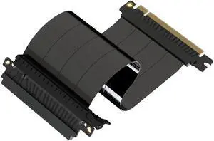 LINKUP - AVA5 PCIE 5.0 Riser Cable | RTX5090 RX9070 GPU Ready | x16 128GB/s Speed | Compatible with PCIe 4.0 | Designed for ITX | Single Reverse Straight, Black 28cm (Total Length 31.5cm)