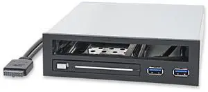 Syba 5.25" Bay Adapter for Slim Optical Drive, 2.5" Trayless Rack for Hard Drives HDD SSD, USB Hub - SY-MRA55005