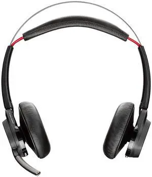 Plantronics - Voyager Focus UC (Poly) - Bluetooth Dual-Ear (Stereo) Headset with Boom Mic -USB-A Active Noise Canceling -Connects to PC/Mac Compatible - Works with Teams (Certified), Zoom (w/o Stand)