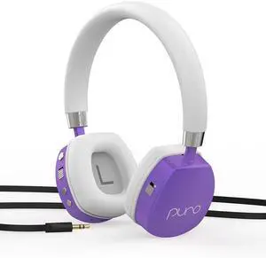 Puro Sound Labs PuroQuiet Plus Volume Limited On-Ear Active Noise Cancelling Bluetooth HeadphonesLightweight Headphones for Kids with Built-in MicrophoneSafer Sound Studio-Grade Quality (Purple)