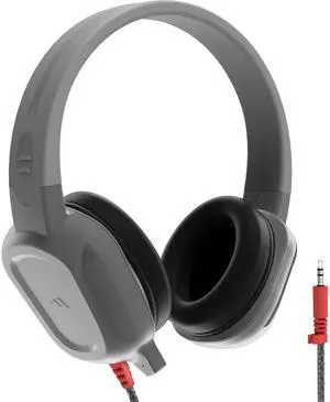 Brenthaven Wired Headphones with Mic | 3.5 mm Jack On-Ear Rugged 2 Adjustable Headphones with Long Tangle Free Cord - Lightweight Durable & Drop Tested School Supplies for Kids & K-12 Students - Gray
