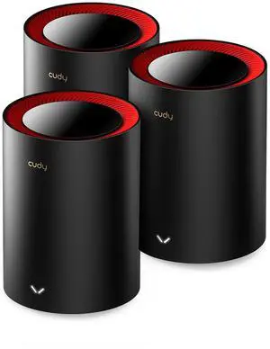 Cudy AX3000 Wi-Fi 6 2.5G Mesh System(M3000) - Covers up to 7000 Sq.Ft., Replaces Wireless Router and Extender, Supports Ethernet Backhaul (3-Pack)