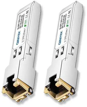 [2 Pack] 1.25/2.5/5/10G SFP+ to RJ45 Transceiver, Copper SFP+ Module, Cat.6a/7, up to 30m, for Cisco SFP-10G-T-S, MikroTik S+RJ10, Ubiquiti UF-RJ45-10G, Netgear AXM765, Netgear, TP-Link, Fortinet